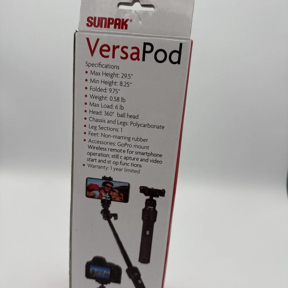 Sunpak Versapod Extendable/Tabletop/Handheld Tripod with Bluetooth Remote NEW